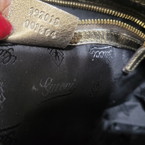 GUCCI HYSTERIA LEATHER BRONZE VINTAGE LARGE CLUTCH - Picture 4 of 9